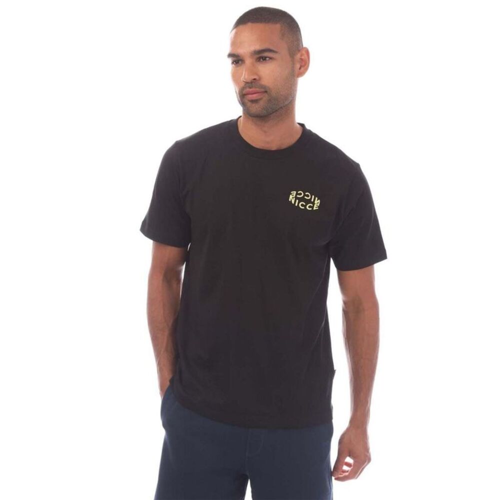Nicce Mens Tanetta Cotton Regular T-Shirt / Black